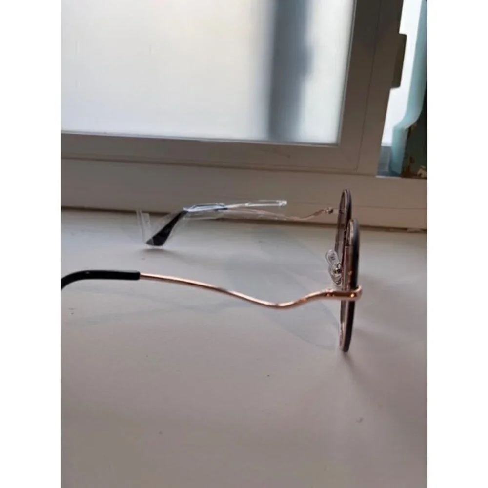 Spectacular Frame Of Mind Round Frame Rimless Sunglasses Black‎
